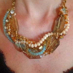 7 Strand J Crew Gold Statement Necklace